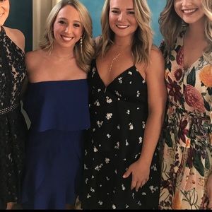 Black & floral Bardot gown